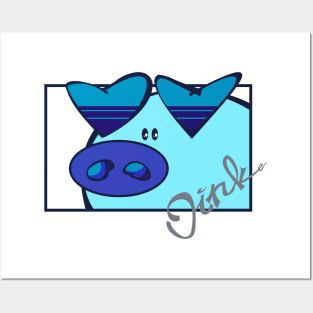 Oink blue Posters and Art